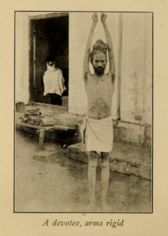Hindu Devotee With Arms Rigid