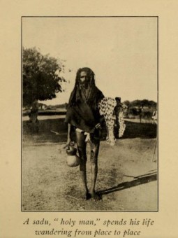 A wandering holy man: note the leopard skin.