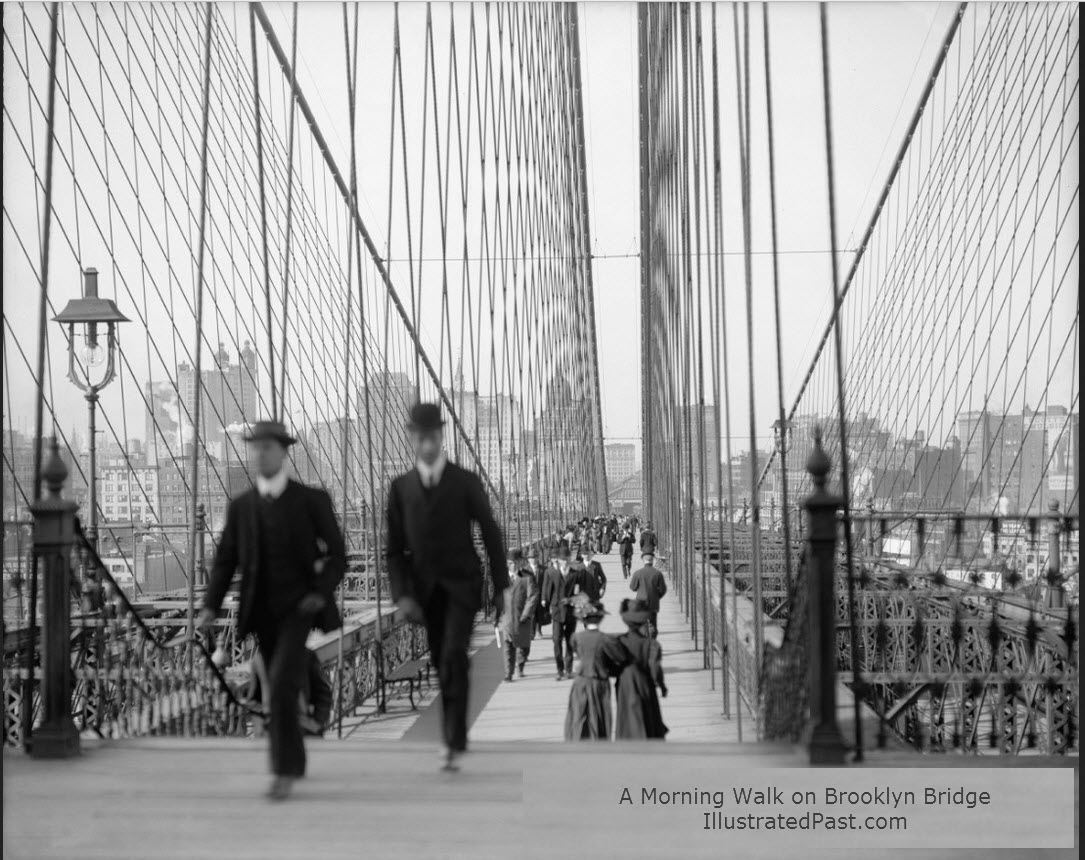 Walking on Brooklyn Bridge