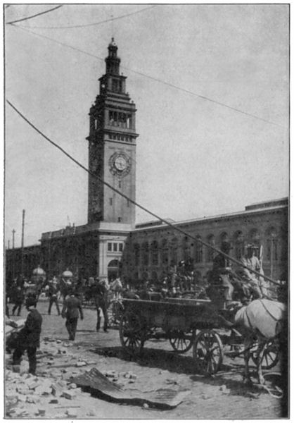The Clock Tower of the Ferry Terminal - the Clock Stopped at 5:15 the Exact Moment that the Earthquake Struck