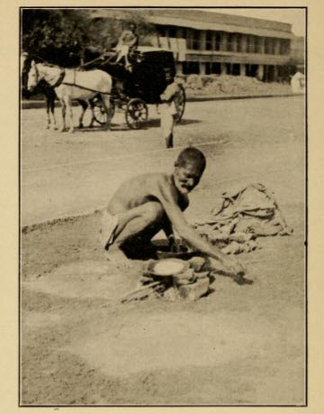 Hindu Pilgrim Preparing Cakes by the Way Side