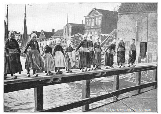 Traditional Dutch Dancing. Boys and Girls dance with clogs.