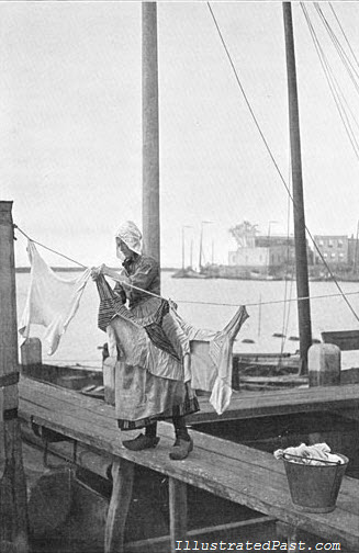 A Washerwoman Putting the Clothes Out to Dry
