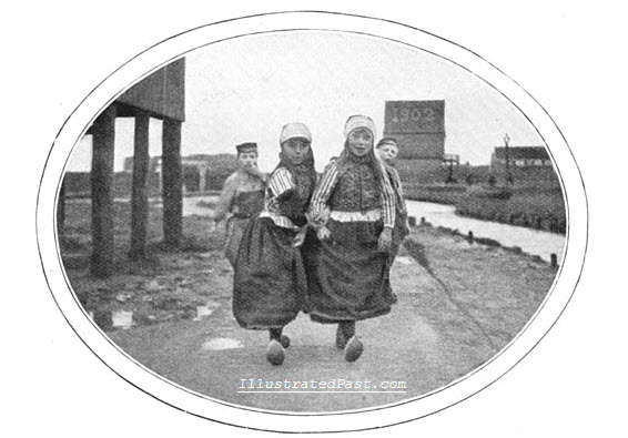 Dutch Girls Skipping Along