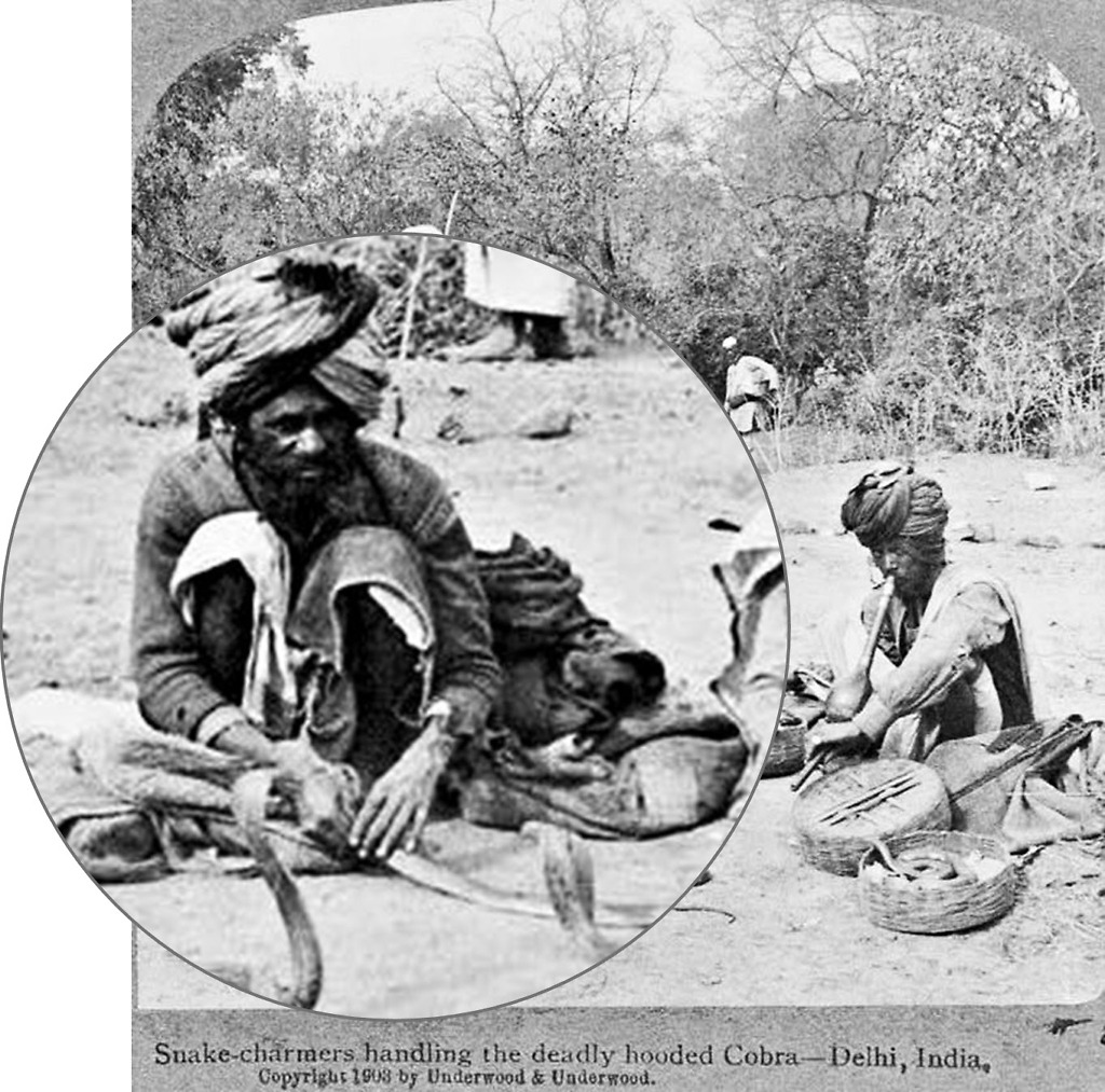 Magnified View of the Snake Charmer on the Left