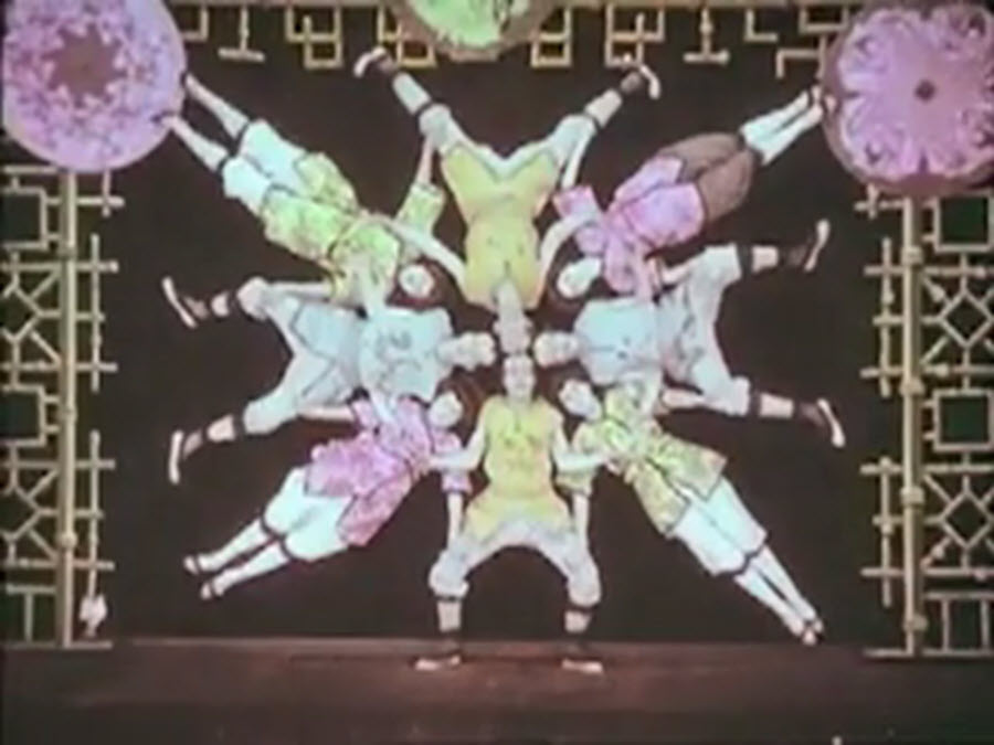 Japanese Acrobats Making a Starfish Pattern