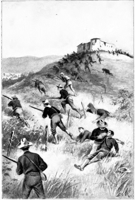 Artist's rendering of American troops storming El Canay