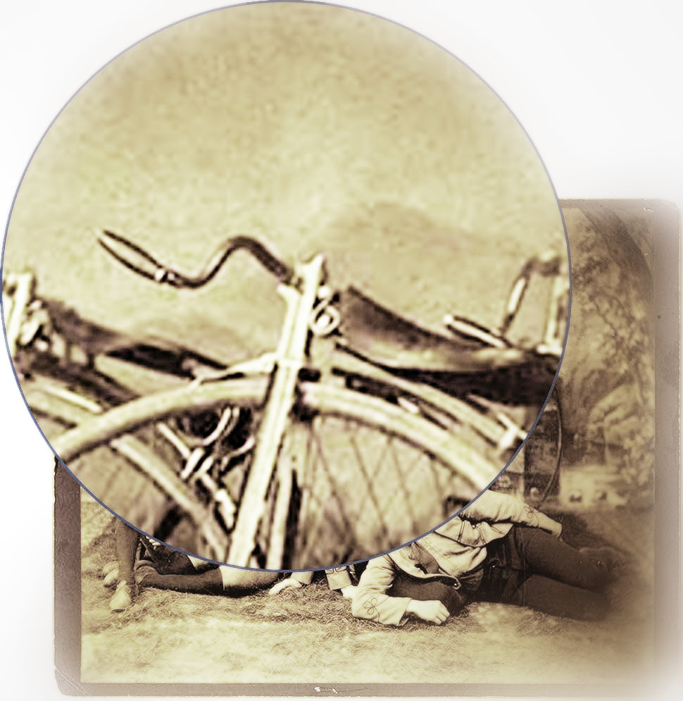Old fashioned bicycles