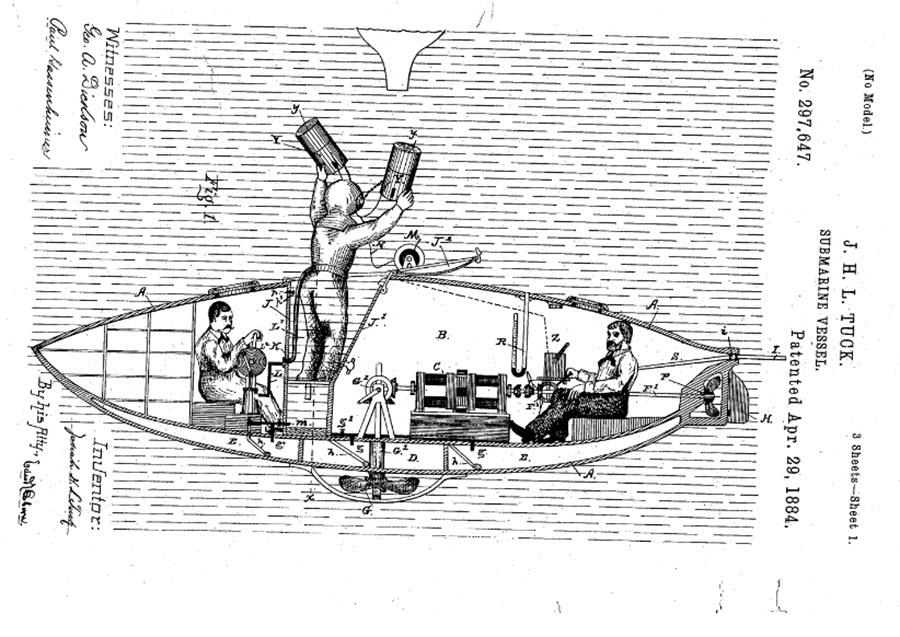 Patent Diagram for the Peacemaker Submarine
